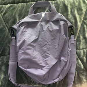 Iris & Rainbow Cloud Purple Tote Bag with Adjustable Crossbody Strap